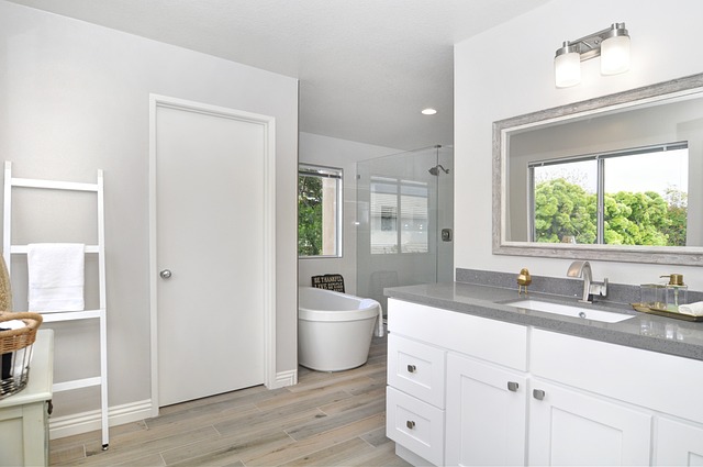 bathroom with free standing tub and shower