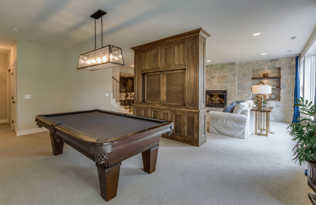 basement with pool table