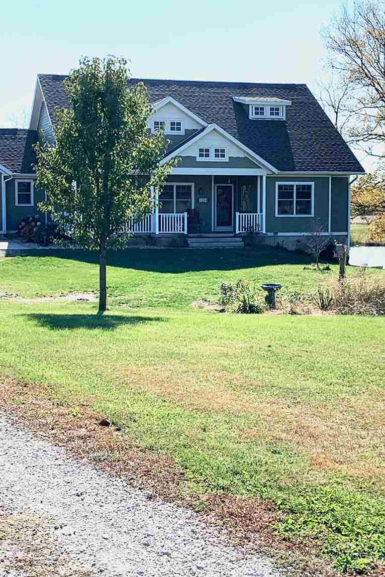 Exterior view of lake house